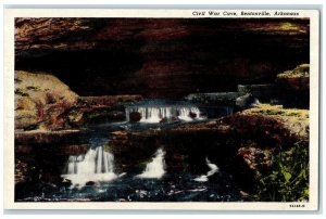 1959 Civil War Cave Falls Scene Bentonville Arkansas AR Posted Vintage Postcard