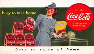 Advertising Postcard Drink Coca-Cola at Home Six Pack Glass Bottles~127308