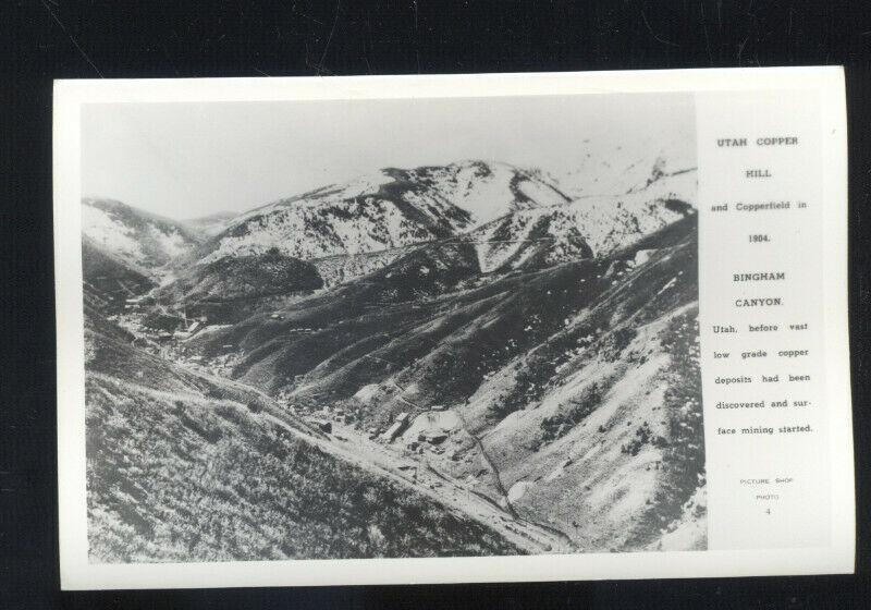 RPPC BINGHAM CANYON UTAH UTAH COPPER MINE HILL REAL PHOTO POSTCARD