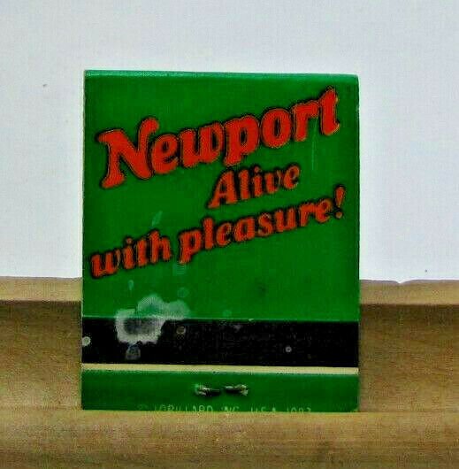 Newport Alive With Pleasure! Cigarettes Vintage Matchbook Cover 