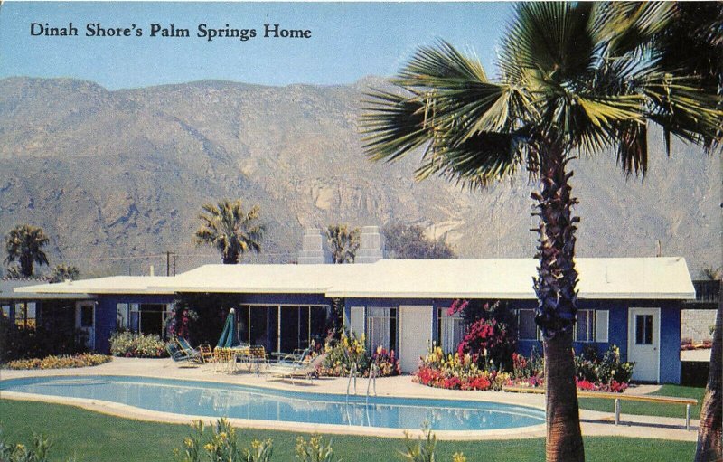 Palm Springs California 1960s Postcard Home Of Actress Movie Star Dinah Shore