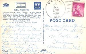 Auburn Alabama Floral Park Motel Street View Vintage Postcard K43571
