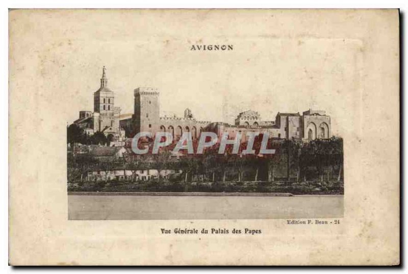 Old Postcard Avignon General view of the palace of the popes