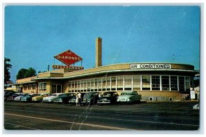 c1960 Diamonds Restaurant Service Station Motel Village Ridge Missouri Postcard