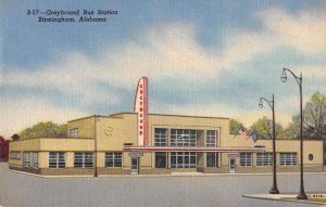 Birmingham Alabama Greyhound Bus Station Vintage Postcard AA29724