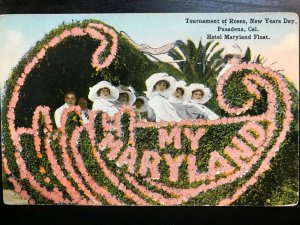 Vintage Postcard 1907-1915 Tournament of Roses Parade Maryland Float Pasadena CA