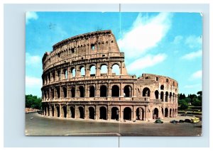 Roma Colosseum Historic Oval Amphitheatre WOB Posted Cancel Chrome Postcard  