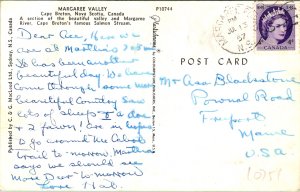 Margaree Valley Cape Breton NS Canada Postcard used 1957