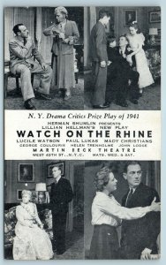 Postcard Martin Beck Theatre New York 1941 Play Watch On The Rhine AE14