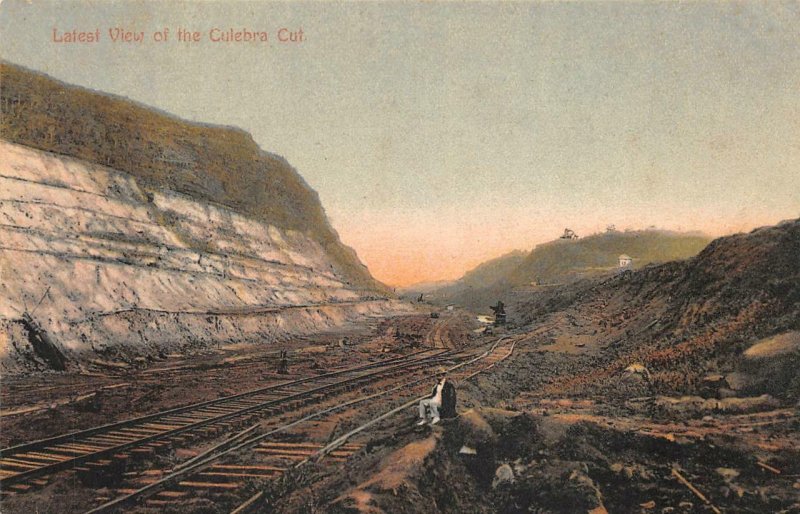 LATEST VIEW OF THE CULBERA CUT PANAMA CANAL ZONE POSTCARD (c. 1910)