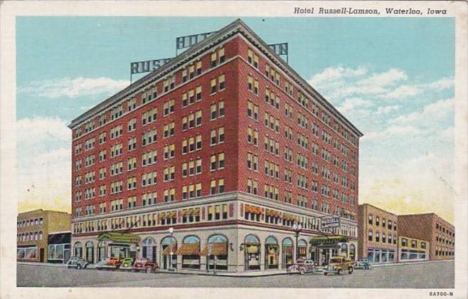 Iowa Waterloo Hotel Russell-Lamson Curteich