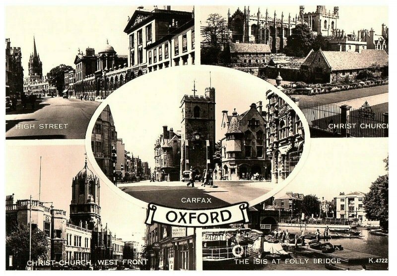 Greetings From Oxford England-UK RPPC Postcard-