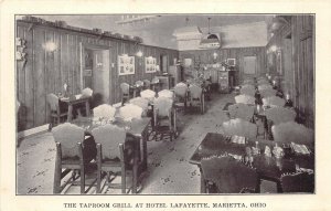 Marietta Ohio 1940s Postcard Hotel Lafayette Tap Room Grill