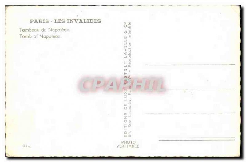 Postcard Old Paris Les Invalides Napoleon's Tomb