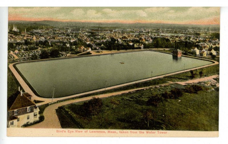 MA - Lawrence. Bird's Eye View from Water Tower, Reservoir