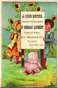 1800's Victorian Trade Card 38 German Liniment Cough Mixture Medicine M11