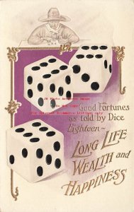 Gambling, Good Fortunes as Told by Dice, Eighteen, Long Life Wealth & Happiness