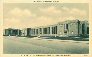 Illinois Chicago Vocation School Staley's Teich linen Postcard 22-4374