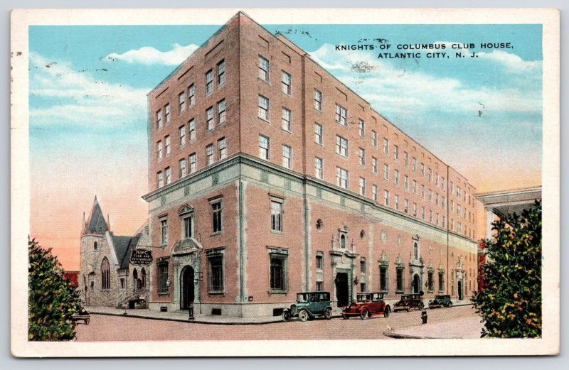 1929 Knights Of Columbus Club House Atlantic City New Jersey NJ Posted Postcard