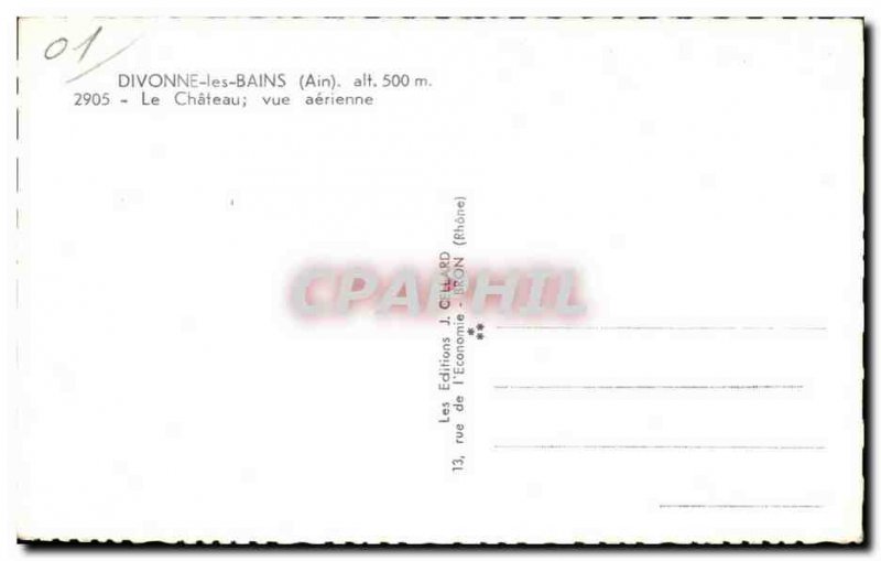 Old Postcard Divonne les Bains Le Chateau aerial view