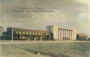 1933 Chicago World's Fair Administration Building RPPC Arena Photo, Color