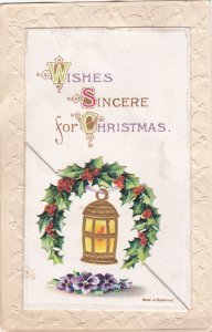 Booklet postcard , Wishes Sincere for Christmas , 1912
