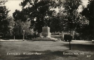 Rennselaer Indiana IN Milroy Park Real Photo Vintage Postcard