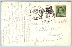 RPO Portland & Boston Railway Post Office  Dover  New Hampshire  Postcard  1909