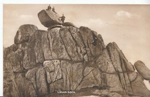 Cornwall Postcard - Logan Rock - Showing Three Men on The Top   BH3657