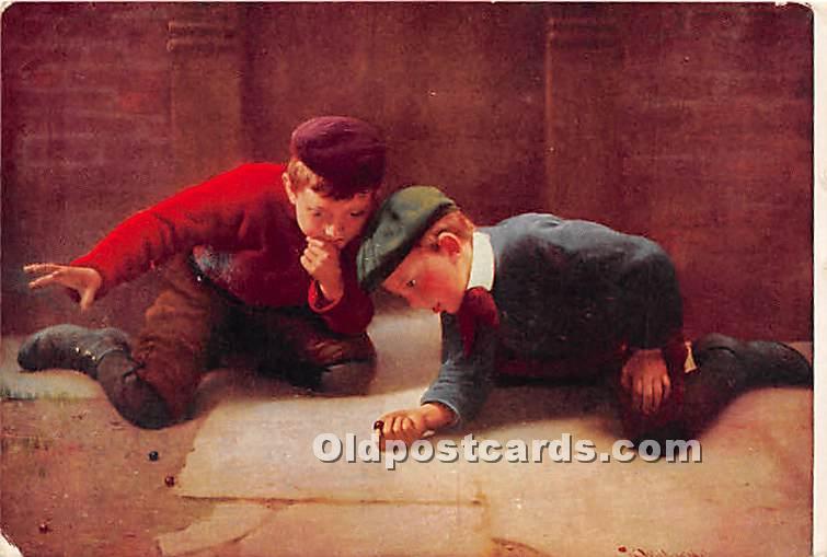 Boys Playing Marbles Marbles 1908 might be trimmed