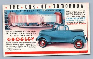 CAR OF TOMORROW ADVERTISING VINTAGE POSTCARD