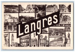 Haute-Marne France Postcard Multiview of Places Structures in Langres c1930's