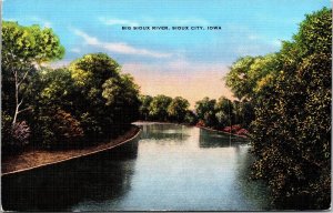 Big Sioux River City Iowa Vintage Unposted Unused Usa Postcard 