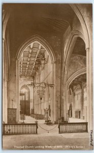 RPPC THAXTED Church Looking West Essex England UK white's series Postcard