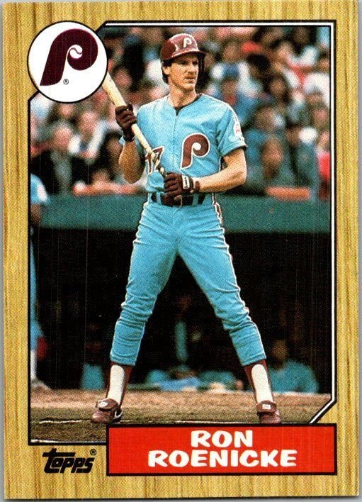 1987 Topps Baseball Card Ron Roenicke Philadelphia Phillies sk2345
