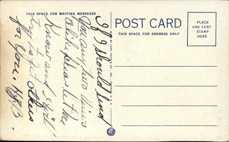 Falls City NE Business Section c1920 Postcard