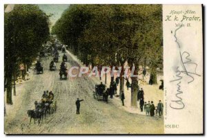 Postcard Old Haupt Allee Prater Wien