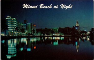 Florida Miami Beach At Night Looking Across Lake Pancoast