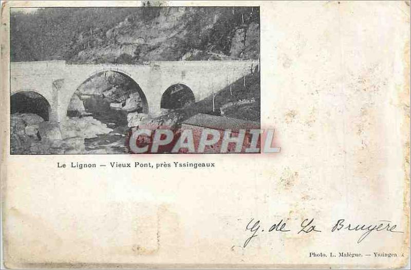Old Postcard the Lignon Virux Bridge near Yssingeaux