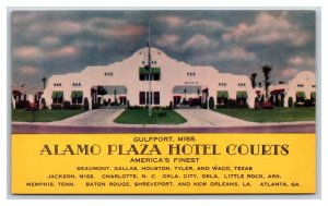 Alama Plaza Hotel Courts Motel Gulfport Mississippi MS UNP Chrome Postcard U4