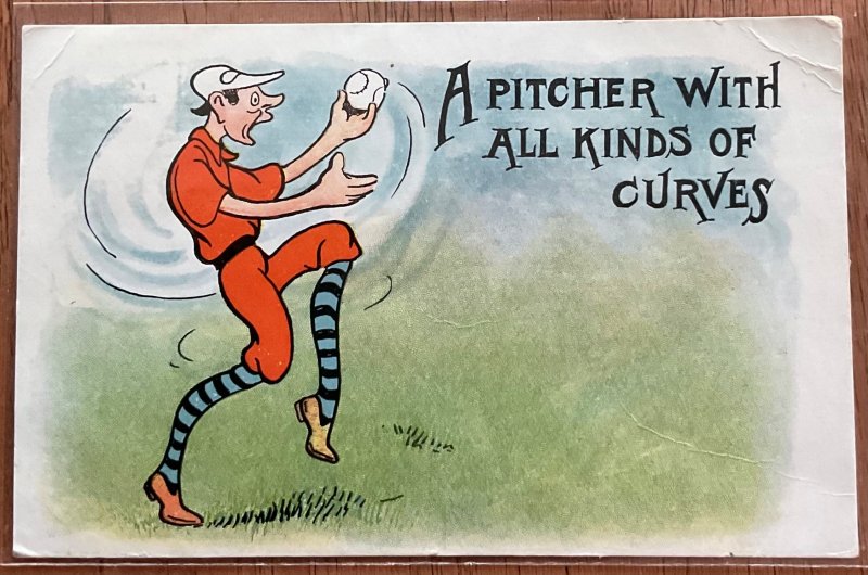 Baseball Pitcher All Kinds of Curves Chamita NM PM 9/17/1909 Territorial LB