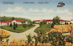 Olympia WA Lodoro Motel LS Twiet Owner Linen Postcard G97