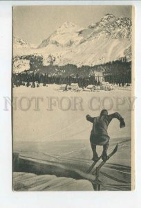 438101 Switzerland sport ski jumping Vintage postcard