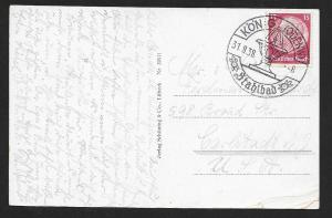 Gruss Aus Stahlbad KÃ¶nig Germany Used 1938 mailed to USA