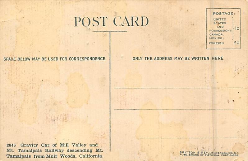 Gravity Car on Mill Valley Mount Tamalpais CA