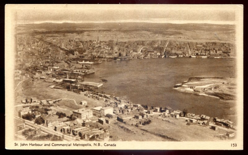 dc1450 - ST. JOHN New Brunswick Postcard 1920s Harbor View