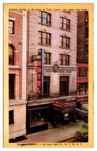 Vintage Crown Hotel in the Heart of Times Square, New York City, NY Postcard