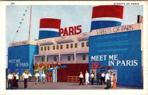 Chicago, IL Illinois  STREETS OF PARIS EXHIBIT~1933 WORLD'S FAIR  Linen Postcard