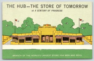 Chicago Illinois~1933 World's Fair~Henry C Lytton Hub Store~ART DECO~Linen PC 