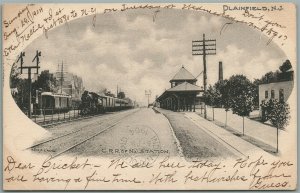 PLAINFIELD NJ RAILROAD STATION RAILWAY TRAIN DEPOT ANTIQUE POSTCARD